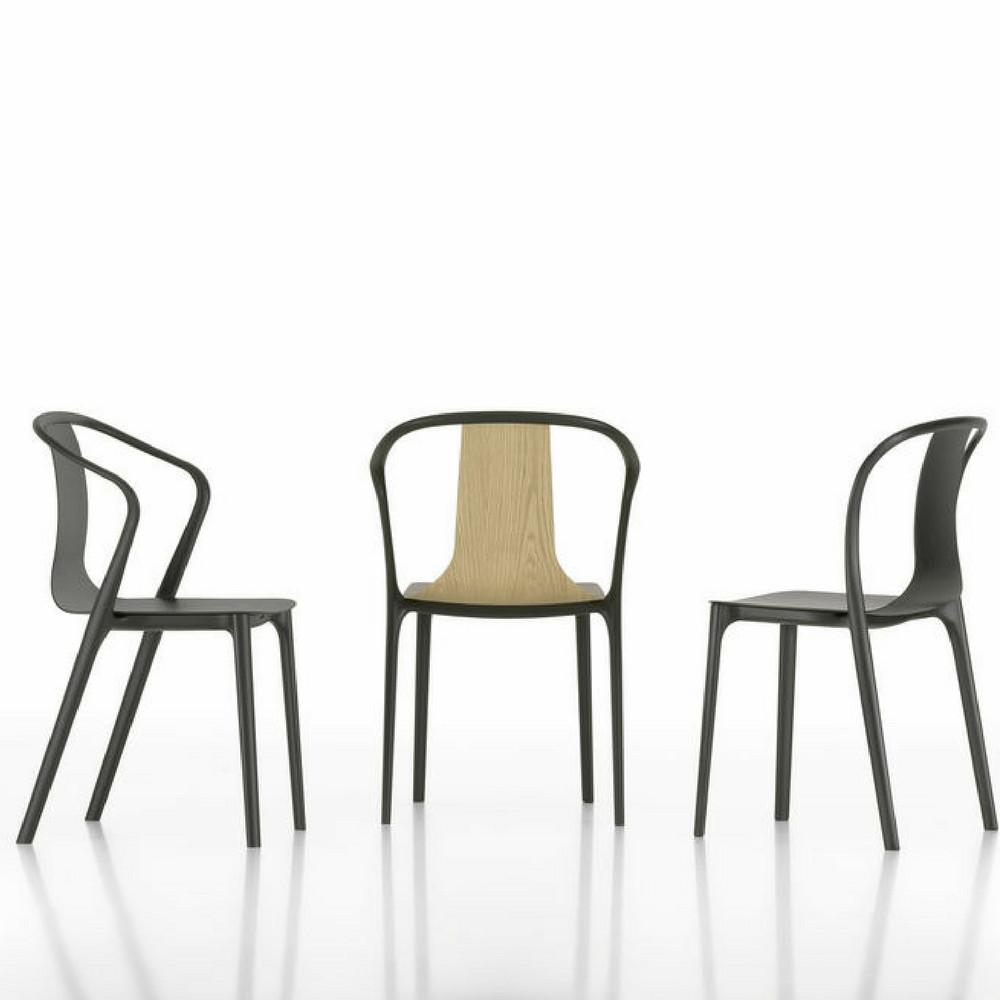 Vitra Belleville Chairs in Natural Oak, Dark Stained Oak and Black Ash