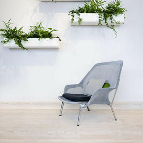 Vitra Bouroullec Slow Chair Blue Green in Room with Plants