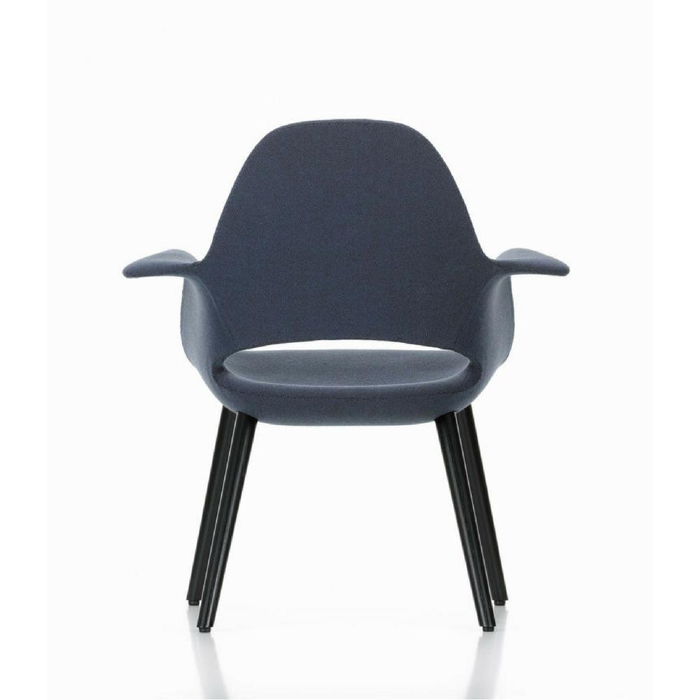 Vitra Eames Saarinen Organic Chair Blue Grey Wool with Black Ash Legs Back