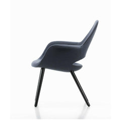 Vitra Eames Saarinen Organic Chair Blue Grey Wool with Black Ash Legs Side