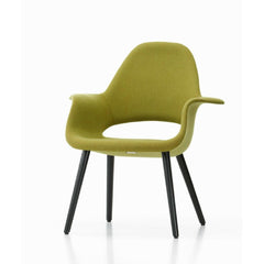 Vitra Eames Saarinen Organic Chair Citron Wool with Black Ash Legs Angled
