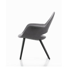 Vitra Eames Saarinen Organic Chair Grey Wool with Black Ash Legs Side