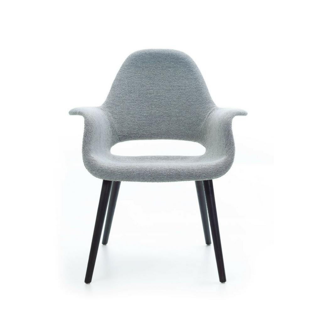 Vitra Eames Saarinen Organic Chair Light Grey Wool with Black Ash Legs