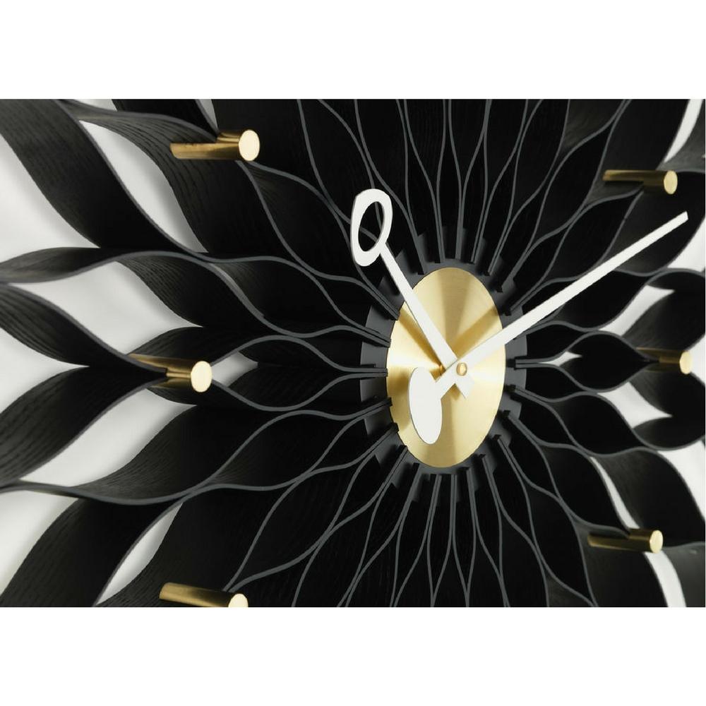 Vitra George Nelson Sunflower Clock Black and Brass Detail