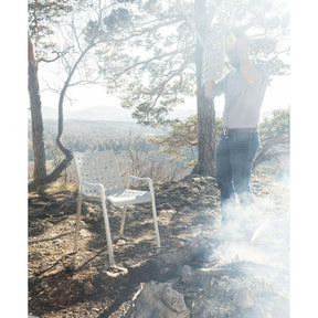 Vitra Landi Chair by Hans Coray outdoors at campsite