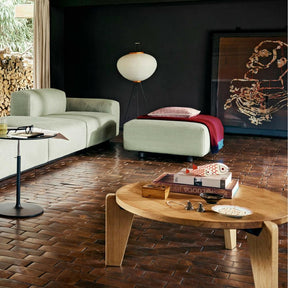 Vitra Prouve Gueridon Bas Coffee Table in room with Jasper Morrison Soft Sofa