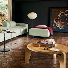 Vitra Prouve Gueridon Bas Coffee Table in room with Jasper Morrison Soft Sofa
