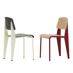 Vitra Prouvé Standard Chairs Ecru and Japanese Red