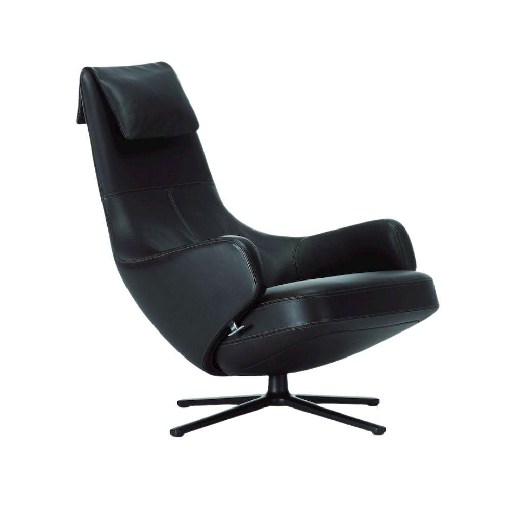 Vitra Repos by Antonio Citterio in Black Leather with Black Base