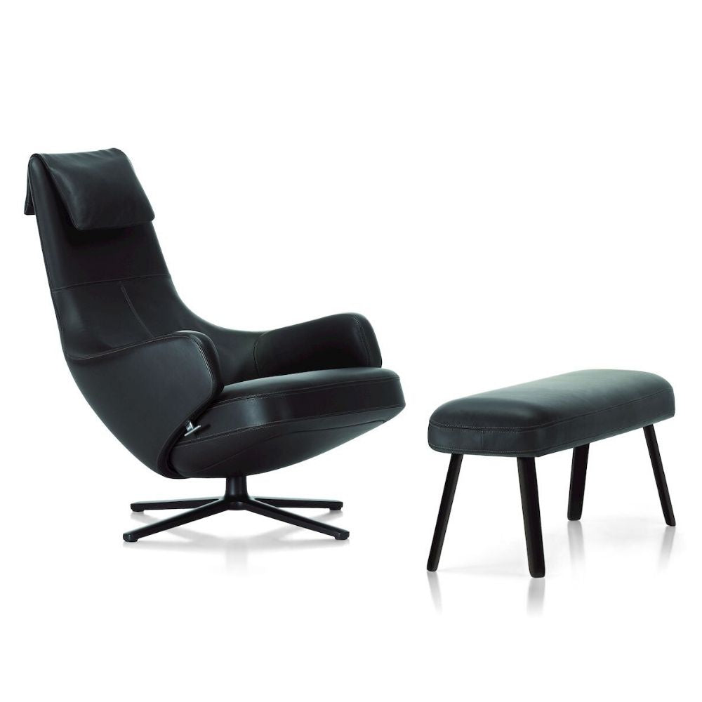 Vitra Repos and Panchina by Antonio Citterio in All Black Leather