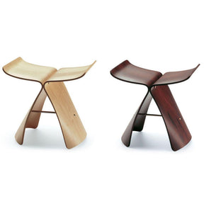 Vitra Sori Yanagi Butterfly Stools in Maple and Rosewood