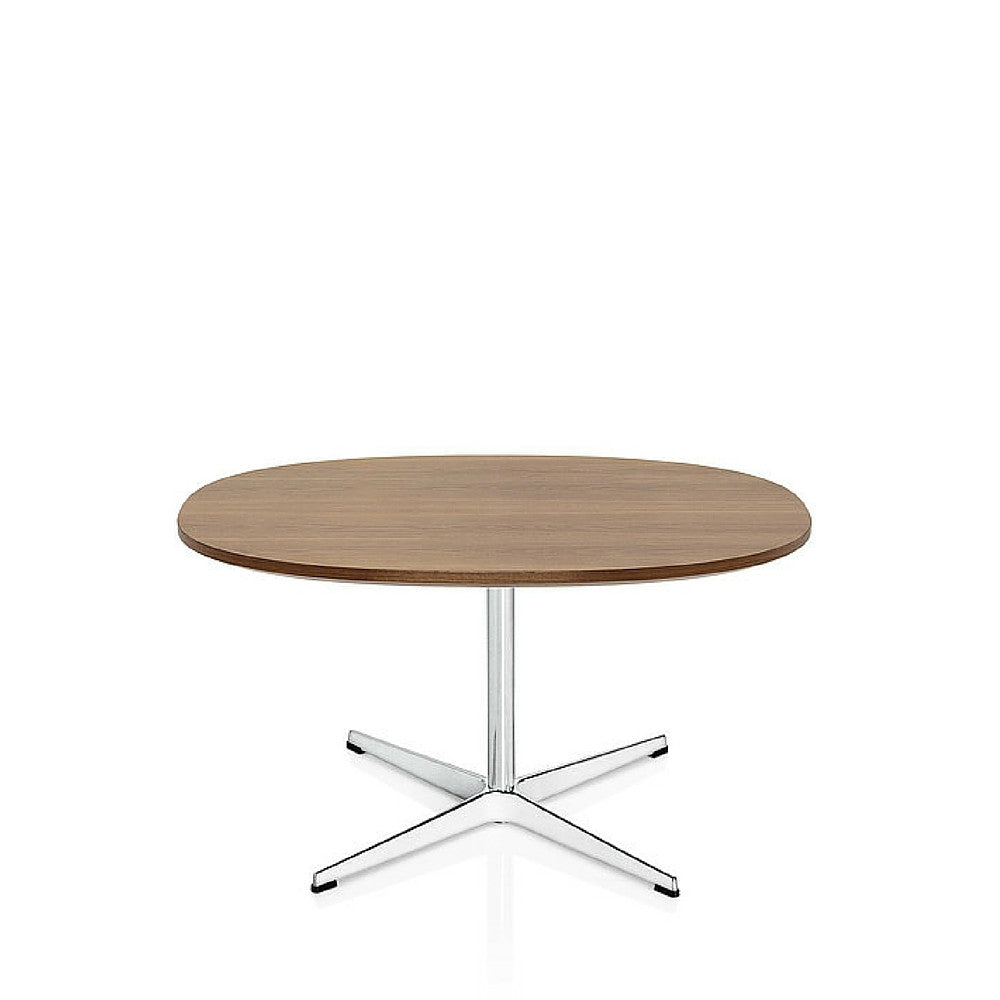 Fritz Hansen Walnut Super Circular Coffee Table designed by Arne Jacobsen Piet Hein and Bruno Matthson