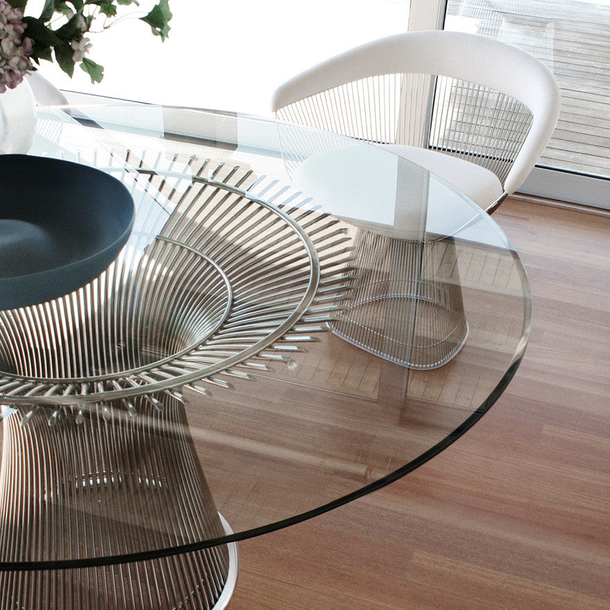 Knoll Platner Dining Table in Room with White Platner Chair