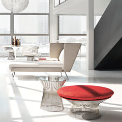 Platner Ottoman and Side Table with Architecture & Associ̩s Chaise from Knoll