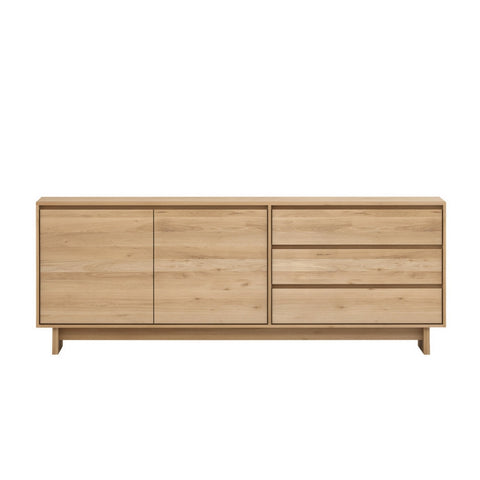 Ethnicraft Oak Wave Sideboard 2 Doors 3 Drawers