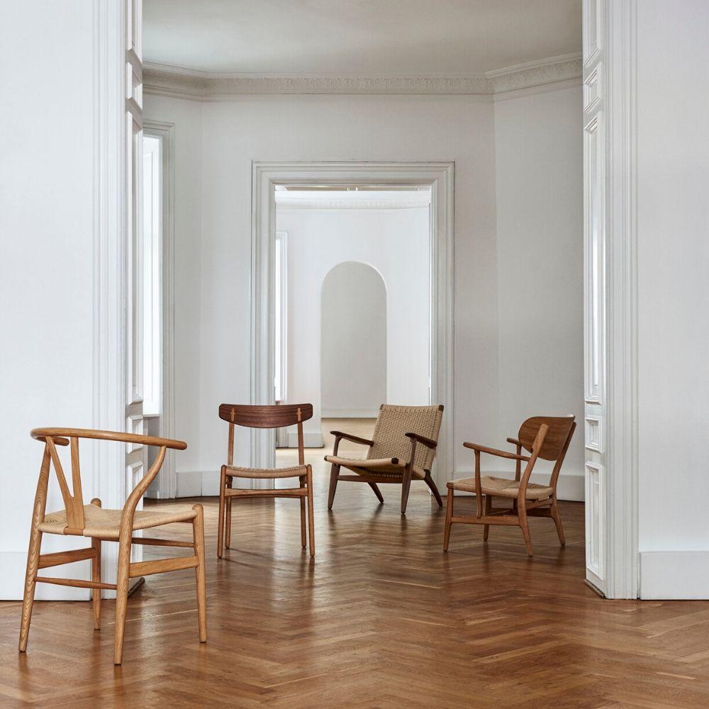 Hans Wegner CH25 CH24 and CH23 chairs in room