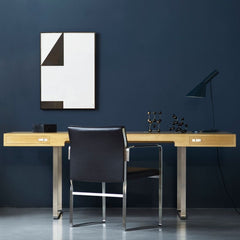 Wegner CH110 Desk by Carl Hansen in Home Office with Louis Poulsen AJ Lamp