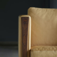 Wegner CH163 Walnut Arm Detail with sumptuous SIF 90 Leather Carl Hansen & Søn