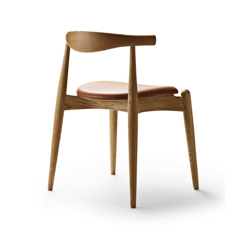 Wegner CH20 Elbow Chair in Oak Oil with SIF 95 Leather Back Carl Hansen and Son