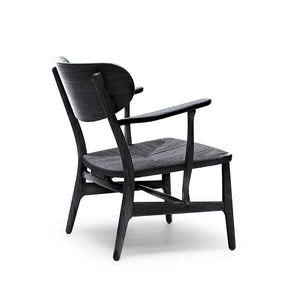 Wegner CH22 Lounge Chair Black Painted Oak Back by Carl Hansen and Son