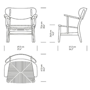 Wegner CH22 Chair Dimensions Carl Hansen and Son