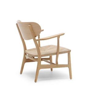 Wegner CH22 Lounge Chair Oak Back by Carl Hansen and Son