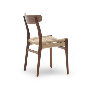 Wegner CH23 Chair Walnut Frame with Walnut Back Angled View Carl Hansen and Son