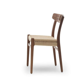 Wegner CH23 Chair Walnut Frame with Walnut Back Side View Carl Hansen and Son