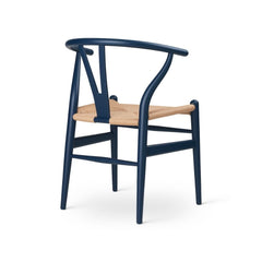 CH24 Wishbone Chair Soft Blue with Natural Paper Cord