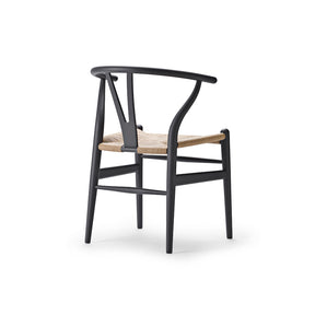CH24 Wishbone Chair Soft Anthracite Grey with Natural Paper Cord Back