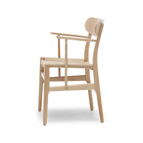 Carl Hansen Wegner CH26 Dining Chair Oak White Oil Side