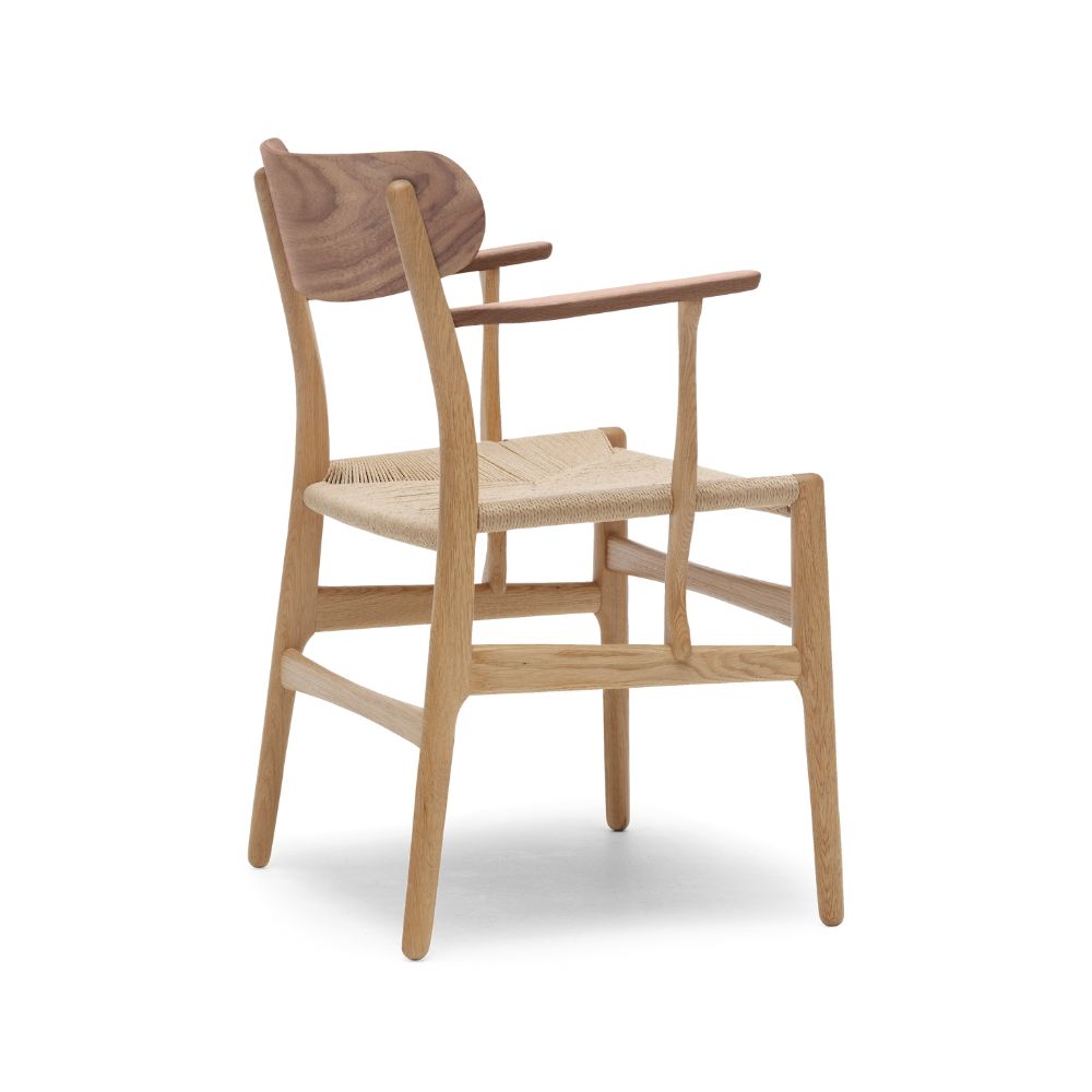 Carl Hansen Wegner CH26 Dining Chair Mixed Oak Walnut Back
