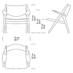 Wegner CH28 Lounge Chair Dimensions Carl Hansen and Son