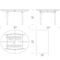 Hans Wegner CH337 Dining Table Dimensions Carl Hansen and Son