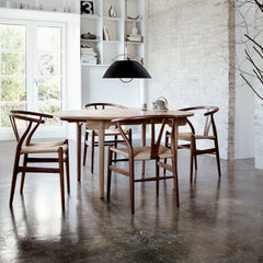 Wegner CH337 Dining Table in Room with Wishbone Chairs Carl Hansen & Son