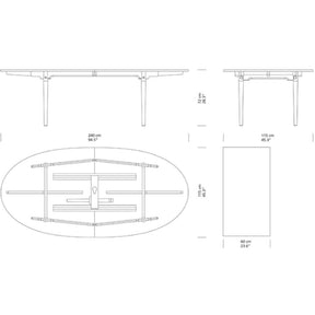 Wegner CH339 Dining Table