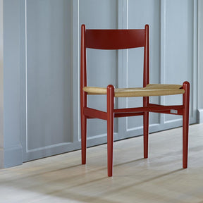 Wegner CH36 Dining Chair by Carl Hansen and Son Red Lacquer Shaker Chair with Natural Papercord