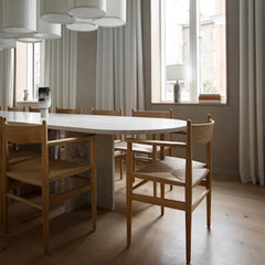 Wegner CH37 Dining Chairs in situ Sticks n' Sushi London by Norm Architects Carl Hansen and Son