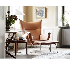 Wegner CH446 Ottoman and CH445 Wing Chair in Hellerup Estate Carl Hansen and Son