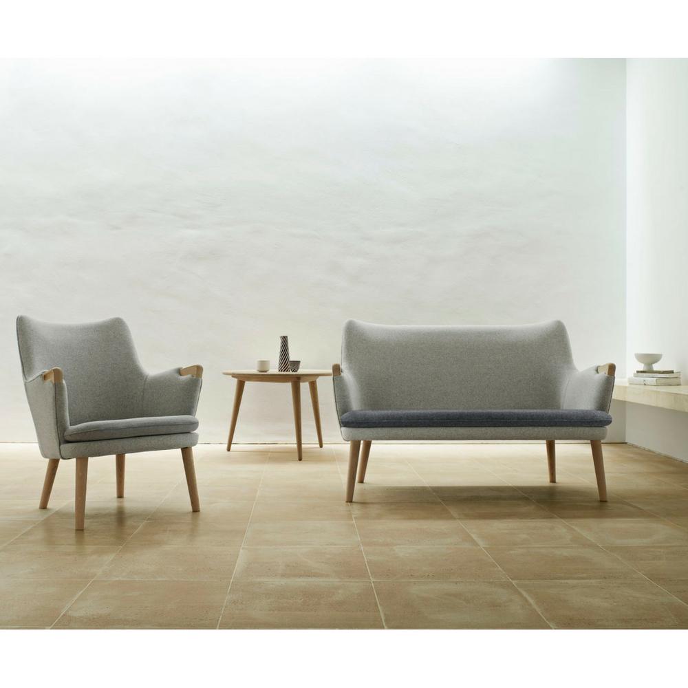 Hans Wegner CH71 Lounge Chair in room with CH72 Sofa in Kvadrat Divina Melange Carl Hansen and Son