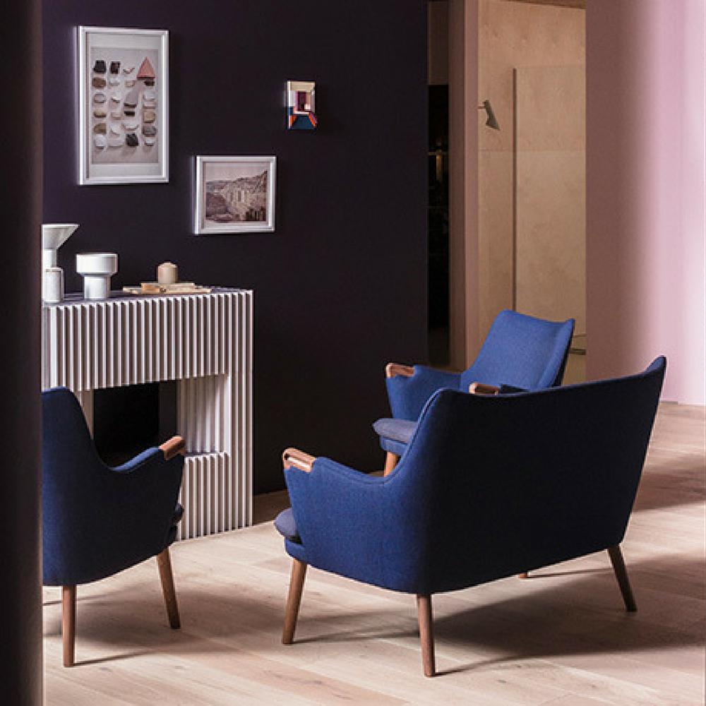 Hans Wegner CH71 Lounge Chairs and CH72 Sofa in situ at Salone di Mobile Carl Hansen and Son
