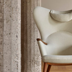 Wegner CH78 Mama Bear Chair in white Hallingdal 100 with matching Neck Pillow Styled by Carl Hansen