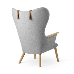 Wegner CH78 Mama Bear Chair Grey Hallingdal 130 with SIF 95 Leather Neck Pillow Back by Carl Hansen