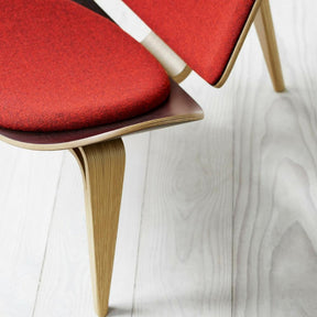 Wegner Shell Chair Red Kvadrat Fabric Detail