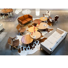Wegner Shell Chairs Cowhide in Carl Hansen & Son LA Showroom Aerial View