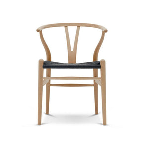 Carl Hansen CH24 Wegner Wishbone Chair Beech Soap with Black Papercord Seat