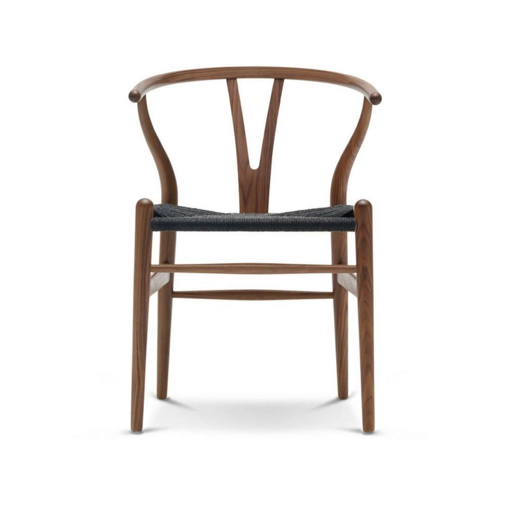 Wegner Walnut Wishbone Chair with Black Papercord