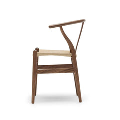 Wegner Wishbone Chair Walnut with Natural Papercord CH24 Side